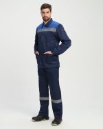 Костюм Стандарт СОП усиленный (тк.Смесовая,210) брюки, т.синий/васильковый — изображение 9