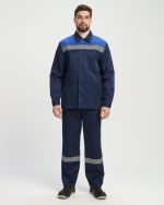 Костюм Стандарт СОП усиленный (тк.Смесовая,210) брюки, т.синий/васильковый — изображение 7