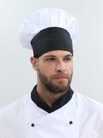 Костюм повара с коротким рукавом Шоколад (тк.ТиСи), черный/белый — изображение 7