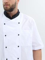 Костюм повара с коротким рукавом Шоколад (тк.ТиСи), черный/белый — изображение 4