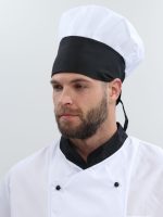 Костюм повара с коротким рукавом Шоколад (тк.ТиСи), черный/белый — изображение 3