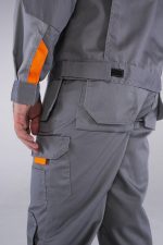 Костюм Союз-Профессионал-1 (тк.Балтекс,240) брюки, серый/св.серый/оранжевый — изображение 3