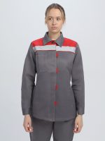 Костюм женский Веснис-1 СОП (тк.Смесовая,210) брюки, т.серый/красный — изображение 7