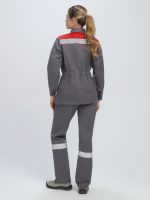 Костюм женский Веснис-1 СОП (тк.Смесовая,210) брюки, т.серый/красный — изображение 6