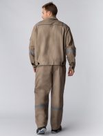 Костюм Респект (тк.Саржа,250) брюки, бежевый/коричневый — изображение 5