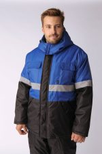 Костюм зимний Мегрес-2 СОП (тк.OxLine,90) п/к, васильковый/черный — изображение 19