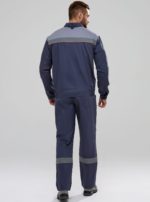 Костюм Флофт-1 СОП (тк.Саржа,250) брюки, т.серый/св.серый/красный — изображение 3