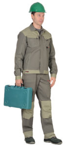 Костюм ВЕСТ-ВОРК куртка кор., п/к т.оливковый со св.оливковым пл. 275 г/кв.м — изображение 3