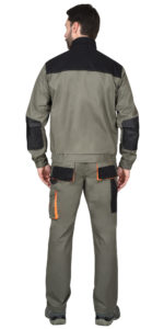 Куртка МАНХЕТТЕН оливковый с оранжевым и черым, тк. мех. стрейч пл 260 г/кв.м — изображение 2