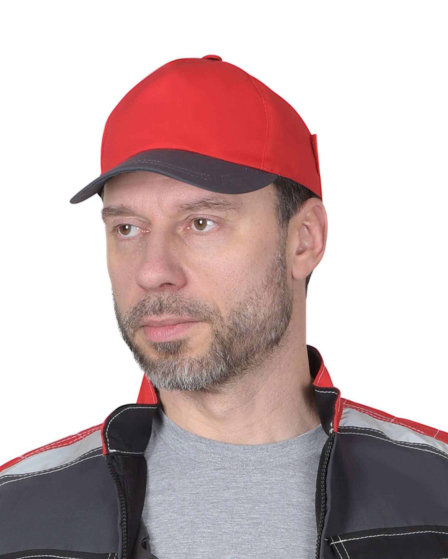 133542.jpg Кепка-бейсболка красная с т.серым — изображение 1