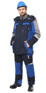 Костюм ФАВОРИТ-МЕГА-РОСС зимний, куртка, п/к, тёмно-синий с васильковым, серым и СОП — изображение 3