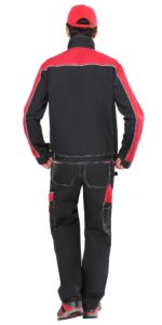 Костюм АГАТ куртка, п/к черный с красным пл. 260 г/кв.м. ВО отделка — изображение 2