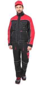 Костюм АГАТ куртка, п/к черный с красным пл. 260 г/кв.м. ВО отделка — изображение 3
