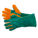 Green Welder Краги из спилка зеленого цвета с усилением, прошиты огнеупорной нитью