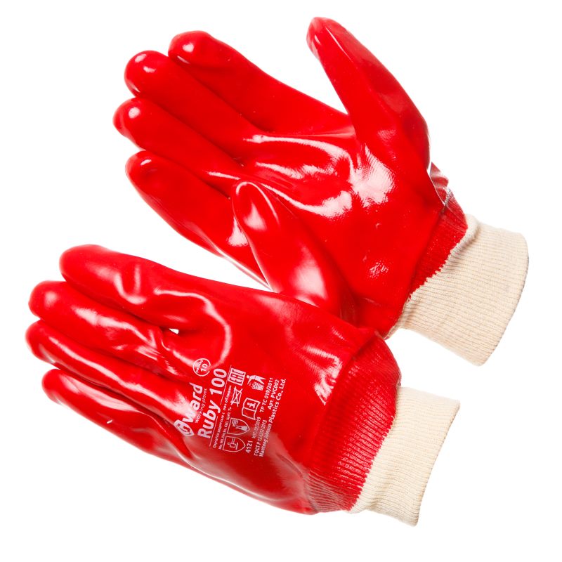 ruby100_perchatki_mbs_interlok_s_pokrytiem_pvkh_krasnogo_tsveta.jpeg Ruby100 Перчатки МБС, интерлок с покрытием ПВХ красного цвета — изображение 1